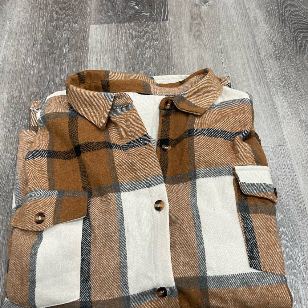Women’s plus size Brown and White flannel